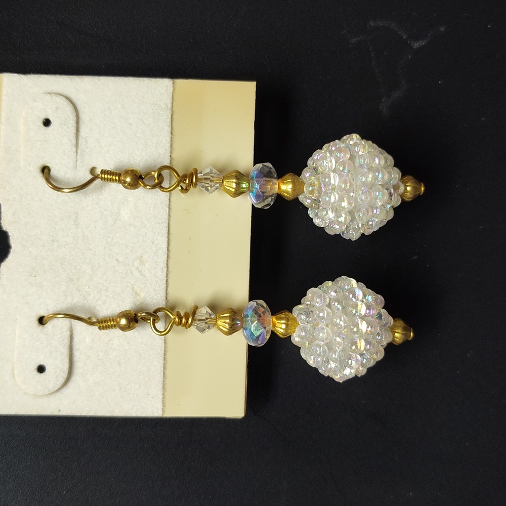 White Beaded Earings